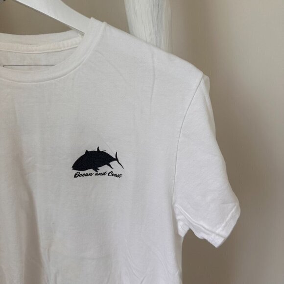 Ocean & Coast Men's White Fish Logo Southern Anglers Tee Shirt SZ S - Picture 3 of 10